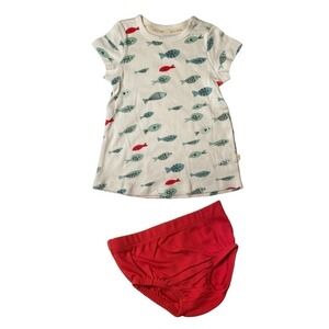 Hallmark Baby Fish Dress With Matching Bloomers NEW 3-6 Mos 100% Cotton